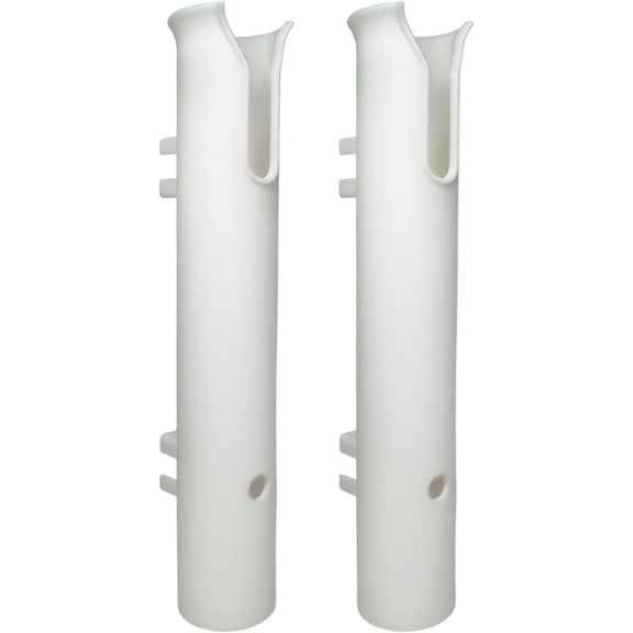 Pactrade Marine Fishing Rod Holder - Single-Tube Rack (2-Pack) - UV-Stabilized Wall Mount Storage System for Boat Garage Kayak, White