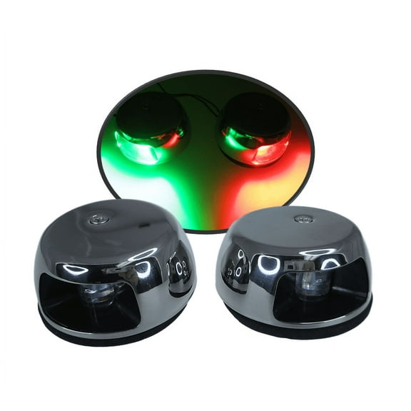 Pactrade Marine Horizontal SS304 Navigation Green Starboard Red Port LED Lights