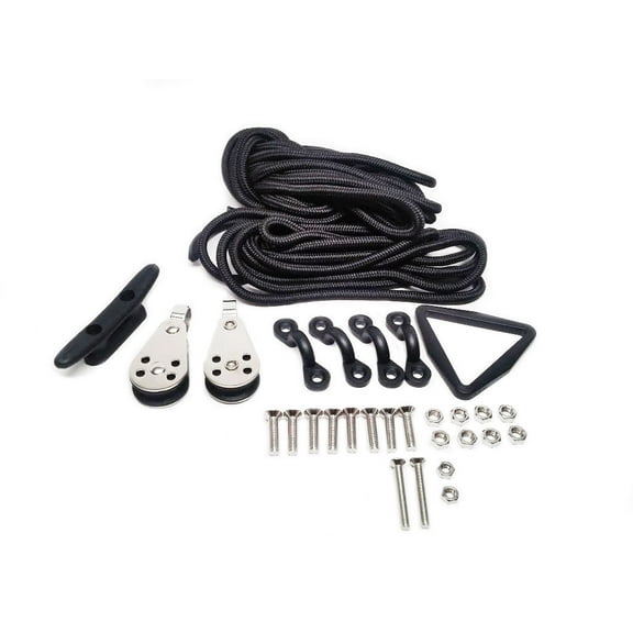 Pactrade Marine Kayak Canoe Boat Anchor Trolley Kit SS 316 Hardware with Rope
