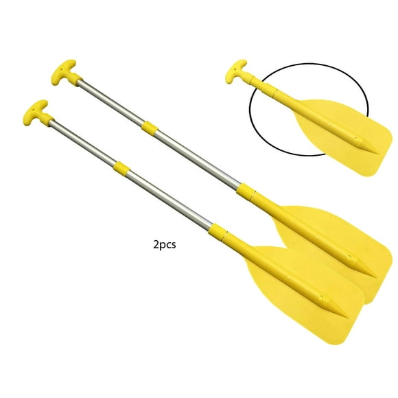 Pactrade Marine Kayak Canoe Raft Jet Ski Yellow Telescopic Plastic Aluminum Oar Paddle Set of 2