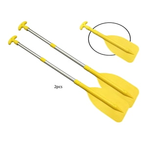 Pactrade Marine Kayak Canoe Raft Jet Ski Yellow Telescopic Plastic Aluminum Oar Paddle Set of 2