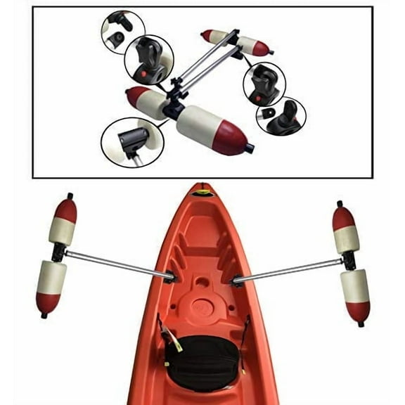 Pactrade Marine Kayak Outriggers/Stabilizers System - Solid HDPE Floats with Easy-Fit Bases | Canoe/Kayak Stabilizers for Fishing, Photography, Paddling, New Boaters