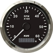 Pactrade Marine Kus Boat Hour REV Tachometer Speed Gauge 0-6000RPM Backlight 12V