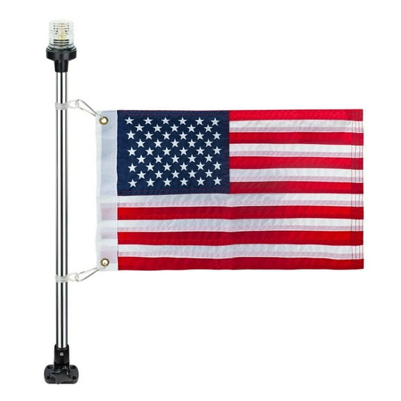 Pactrade Marine LED Folding All-Round Stern Light & US Flag, Model A-250 LM