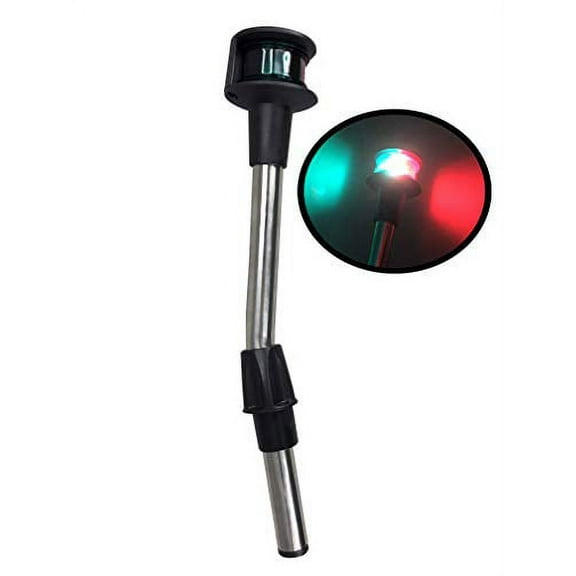 Pactrade Marine Navigation Red Green LED Bi-Color 12'' Plug in Bow Light Angled