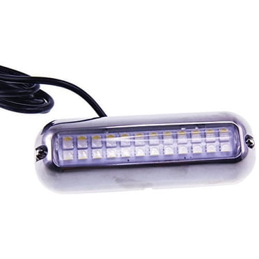 Pactrade Marine 27 LED Underwater Light – Stainless Steel 316, White, 3 3/4" For Pontoon Boats