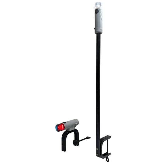 Pactrade Marine Portable Navigation Light LED Quick Release Tab Battery-Powered Safe Nighttime for Kayak Pontoon Small Boat (Clamp)