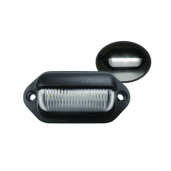 Pactrade Marine RV White LED License Plate Courtesy Light 2.6x1.3 Black Housing