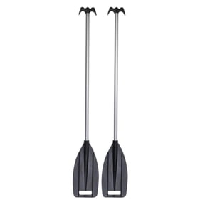 Pactrade Marine Set of 2 Boat Kayak Raft Paddle & Hook 4 ft Anodized Aluminum Shaft Black Plastic Blade ( 2 pcs )