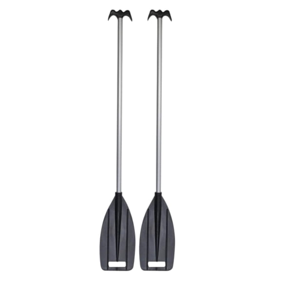 Pactrade Marine Set of 2 Boat Kayak Raft Paddle & Hook 4 ft Anodized Aluminum Shaft Black Plastic Blade ( 2 pcs )