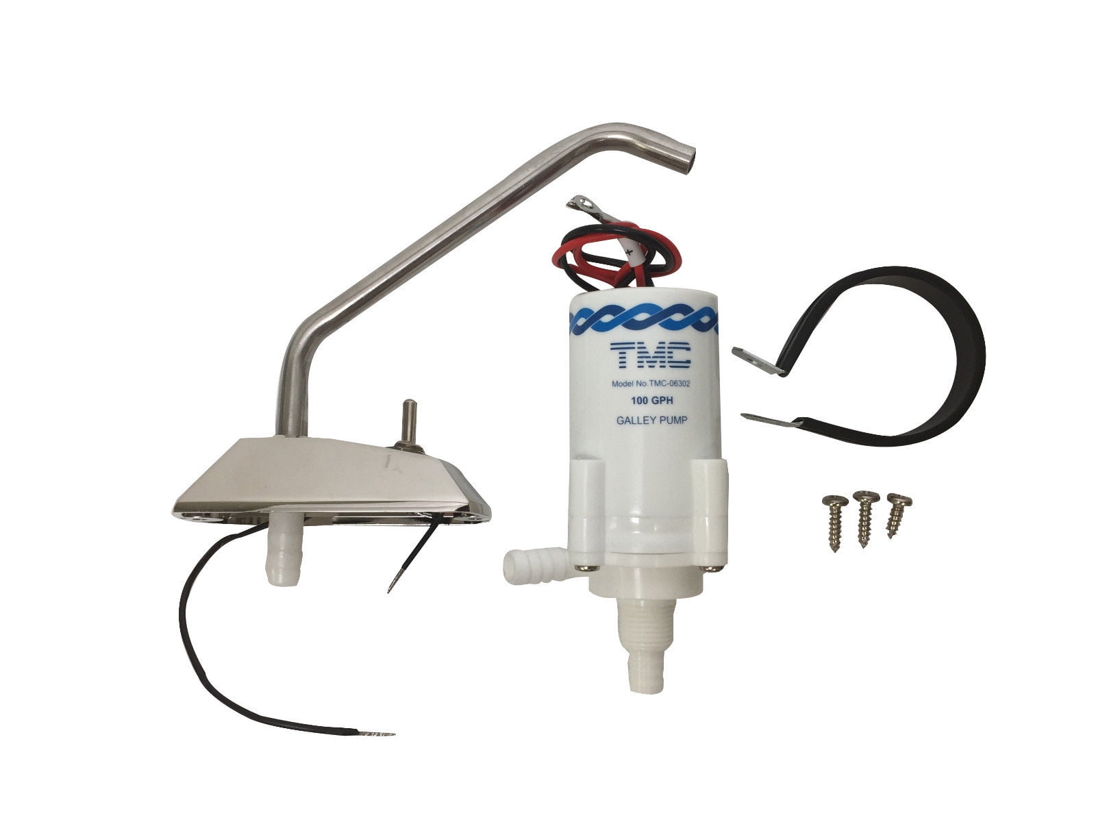 Compact White and Stainless Steel Electric Galley Pump Set