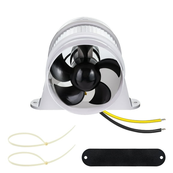 Pactrade Marine Turbo in-Line Blower Fan - 4 Inch Inline Fan (Black/White) - 200 CFM, 12V DC - Compact, Waterproof Bilge Blower for Boats, RVs, Off-Grid, Limited-Space Systems