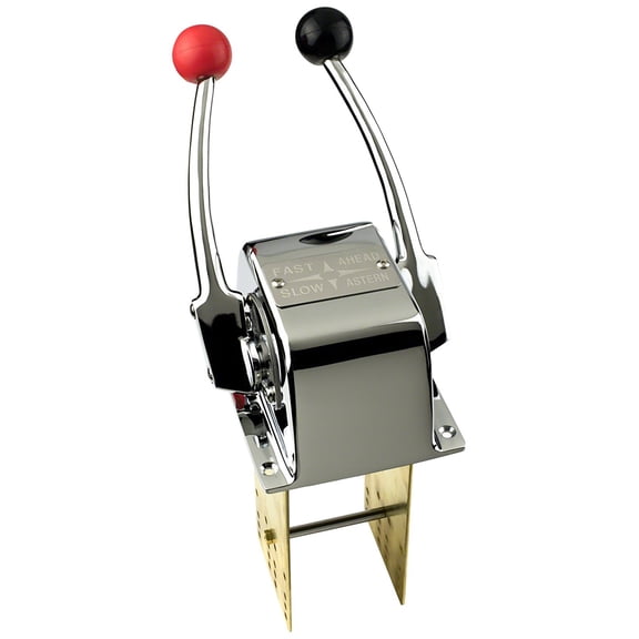 Pactrade Marine Twin Lever Engine Control Made of Chrome Plated Brass for Boat
