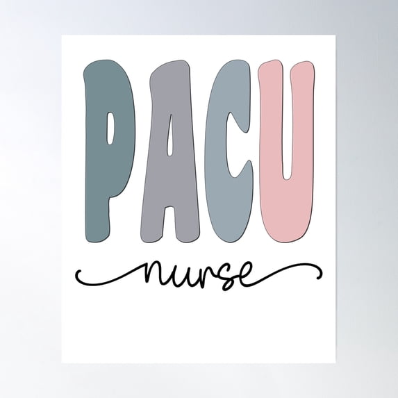 Pacu Nurse Pastel Funky Retro Script Design Poster Wall Art, Poster ...