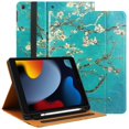 thumbnail image 1 of Pad 9th/8th/7th Generation Case 2021/2020/2019 iPad 10.2 Inch Case with Built-in Pencil Holder, Folio Stand Cover with Multiple Angles & Auto Sleep/Wake for iPad 10.2 Inch 9/8/7 Gen, Almond Blossoms, 1 of 7