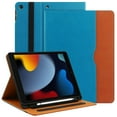 thumbnail image 1 of Pad 9th/8th/7th Generation Case 2021/2020/2019 iPad 10.2 Inch Case with Built-in Pencil Holder, Folio Stand Cover with Multiple Angles & Auto Sleep/Wake for iPad 10.2 Inch 9/8/7 Gen, Blue/Brown, 1 of 7