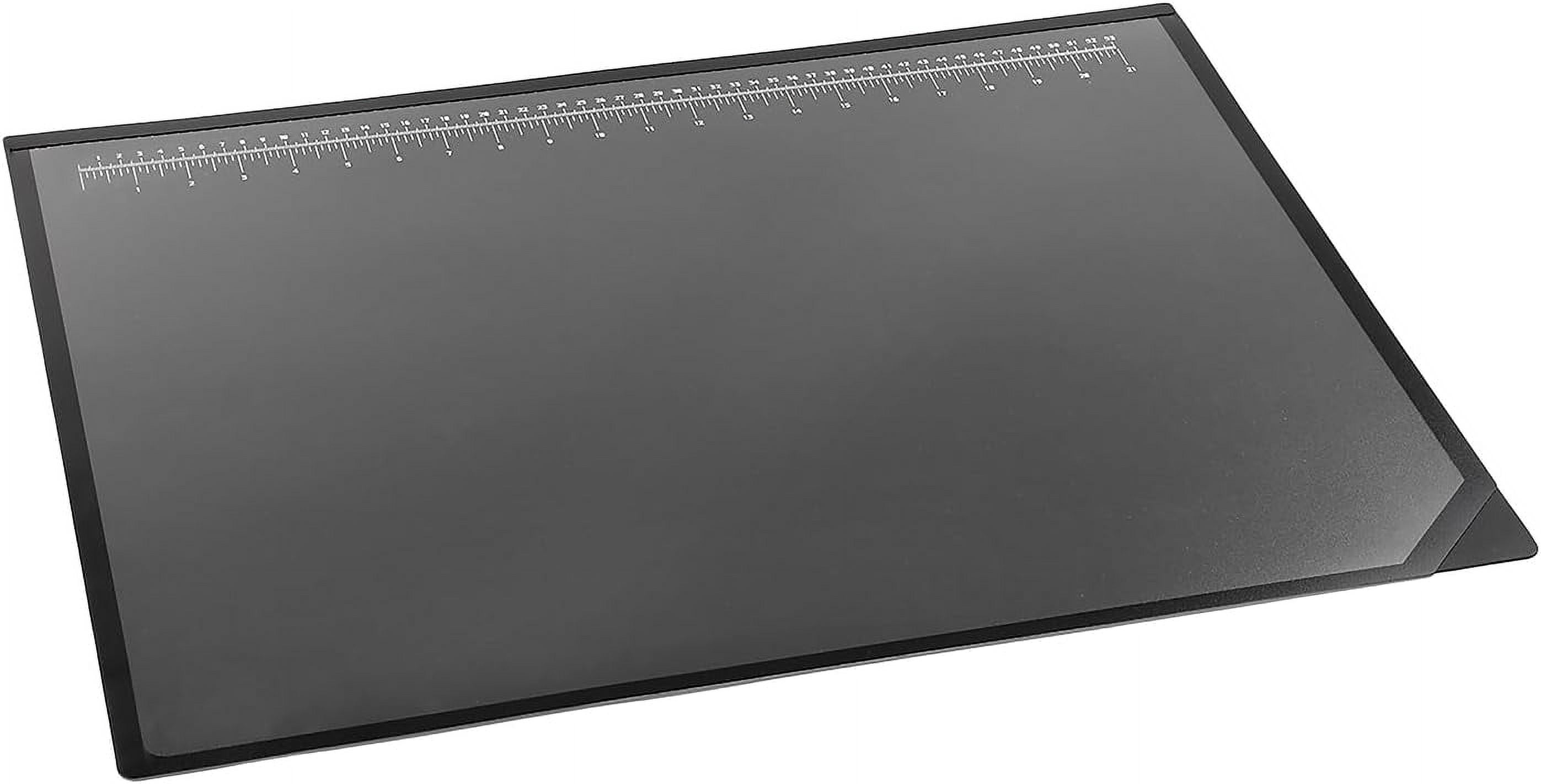 Pad Engineering Desk Mat Pad for Desktop Organization & Document Protection, Printed Ruler Measurements, Black/Clear, 19" x 24"