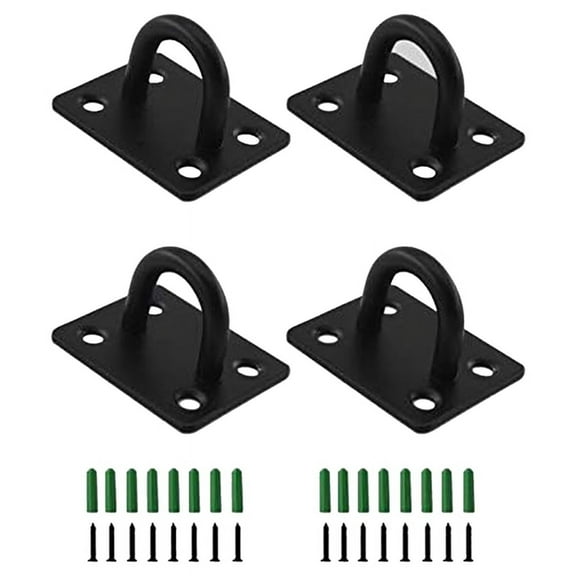 Pad Eye Plate U Hooks Heavy Duty Wall Mount Ring Marine Hanging Hardware Staple Hook Loop with Screws