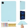 thumbnail image 1 of for Pad Pro 12.9 inch 2022/2021/2020/2018 Frosted Case, Slim Fit Lightweight Design Matte TPU Rubber Soft Skin Silicone Shockproof Protective Back Case Cover for iPad Pro 12.9 - Lightblue, 1 of 8