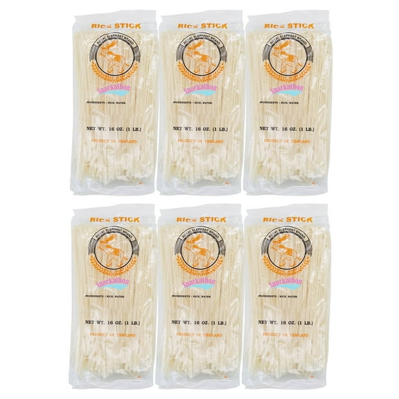 Snackathon Pad Thai Style Rice Stick Noodles, 1 mm Width, 16 oz (Pack of 6)
