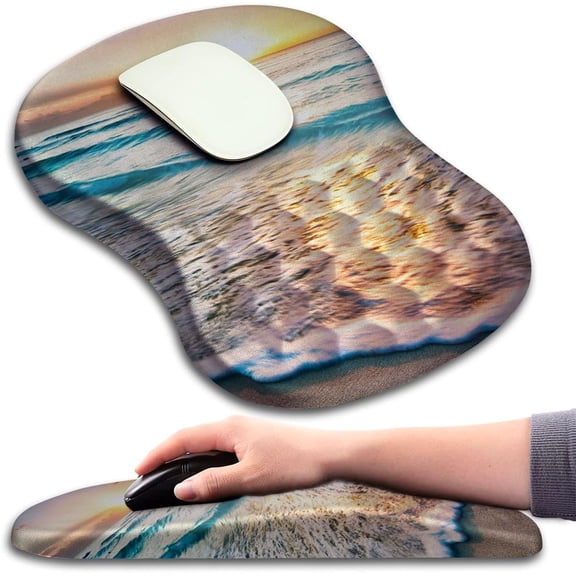 Pad Wrist Support, Pad with Massage Dot, Comfortable Computer Pad for Laptop, Wrist Rest Mousepad with Non-Slip PU Base for Office & , 12 in