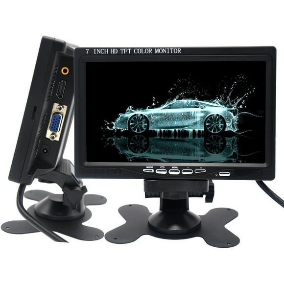 Padarsey 7 Inch Monitor HDMI - 1024x600 HD TFT LCD Screen Display AV VGA Input Built in Speaker for Raspberry Pi 3 Model B+ 3B CCTV Computer PC DVR Car