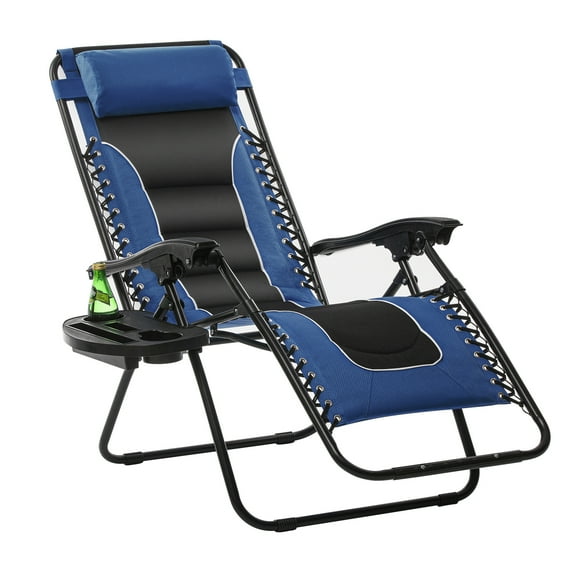 Padded Adjustable Reclining Zero Gravity Chair with Cushion