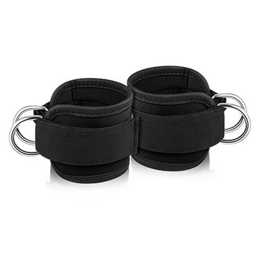 Padded Ankle Strap for Cable Machines Black Ankle Weight(Pack 2)