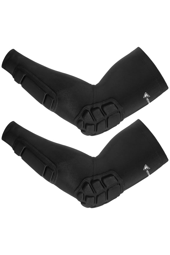 Padded Arm Sleeves 2 Pack, Elbow Forearm Crashproof Pads for Football Basketball Volleyball Soccer