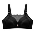 thumbnail image 1 of Padded Bra with Straps Women Full-Coverage Bra Feature V-Neck No Underwire Bra Style W-1672 Hook and Eye Closure Athletic Bras Black M, 1 of 4