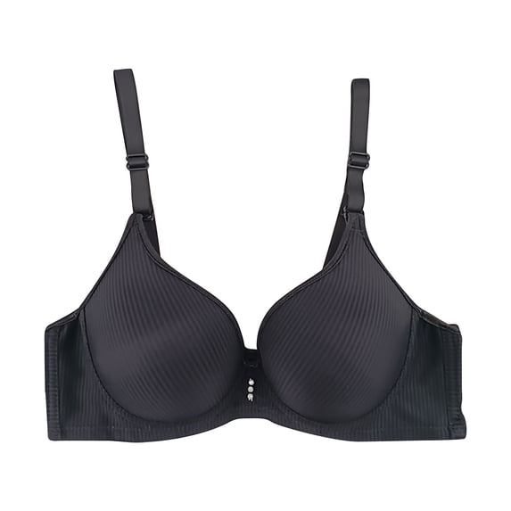 Padded Bras for Women No Underwire Fashion Lace Backless Solid Strap Wrap Plus Size Underwear Everyday Bra V-Neck Padded Bra Feature Hook and Eye Closure Bralette Bra Style Y-127 , Black 36