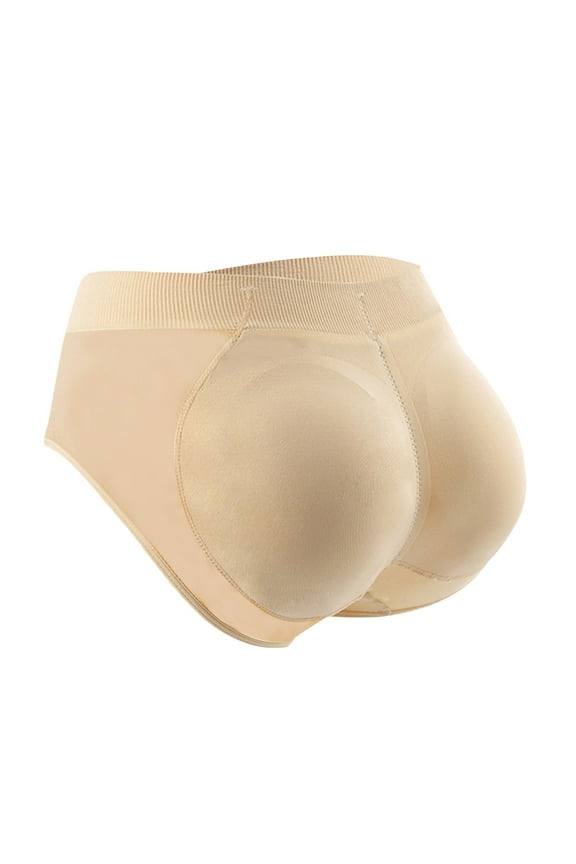 Padded Butt Underwear for Women! Comdrip Women's Solid Color Detachable Hip Pad Peach Hip Shaping Underwear Pants Padded Underwear for Women Beige L