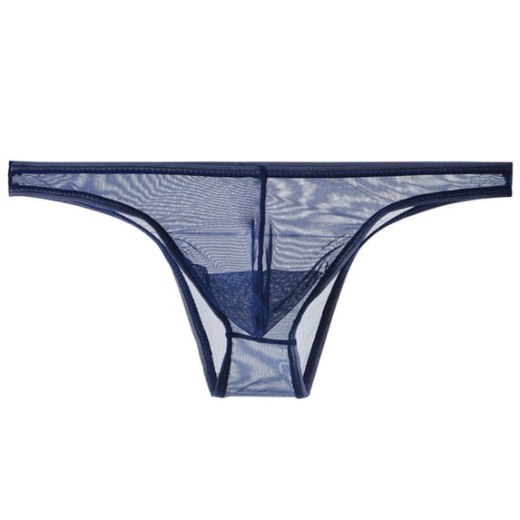 Padded Butt Underwear for Women Underwear Thong Men's Sheer Mesh Lightweight Low Waist Seamless Briefs Blue XXL