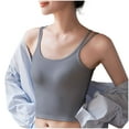 thumbnail image 1 of Padded Camisole for Women Seamless Tank Top Adjustable Spaghetti Strap Crop Top Bralette Soft Stretch Undershirt, 1 of 8