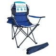 thumbnail image 1 of Padded Camping Folding Chair - Comfortable Outdoor Sports Chairs w/Cup Holder, Portable Carry Bag - for Beach, Park, Soccer, Baseball, Softball, Picnic, Adults - Navy Blue 1 - Pack, 1 of 9