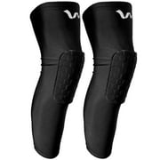 Padded Compression Knee Sleeves - (1-Pair) Great for All Sports, Basketball, Boxing Leg Knee Pads - Fits Both Women & Men, Black - X-Large Sleeve Pad