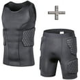 thumbnail image 1 of Padded Compression Shirt Chest Protector Undershirt For Football Soccer Paintball Shirt, 1 of 4