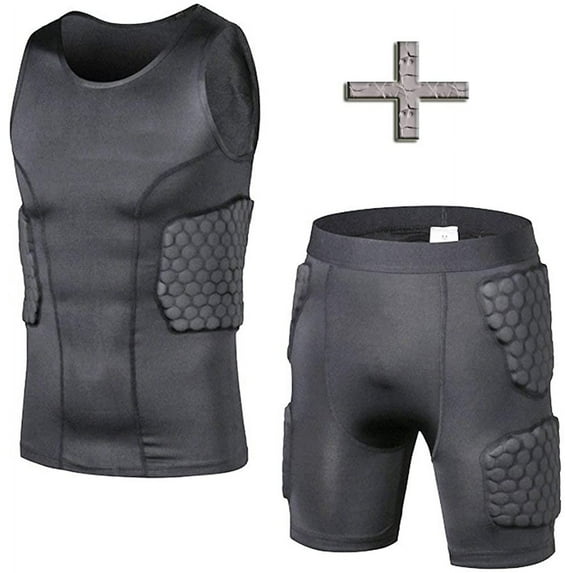 Padded Compression Shirt Chest Protector Undershirt For Football Soccer Paintball Shirt