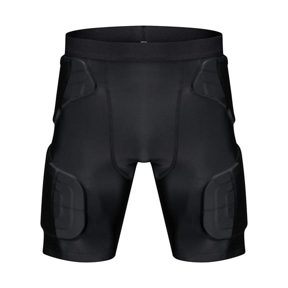 Padded Compression Shorts 5-Pad Football Girdle Hip Thigh Protector for Football Paintball Basketball Ice Skating Rugby Soccer Hockey M