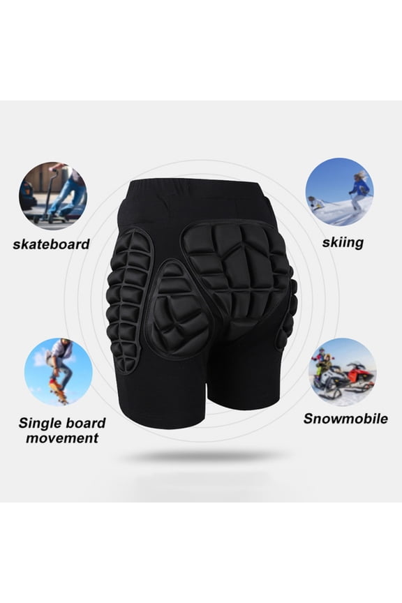 Padded Compression Shorts for Skiing, Skating Roller Skating Protective Underwear Hip Butt Pad for Women and Men