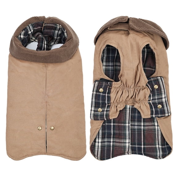 Padded Dog Winter Coat with High Collar and Soft Lining for Fall Walks