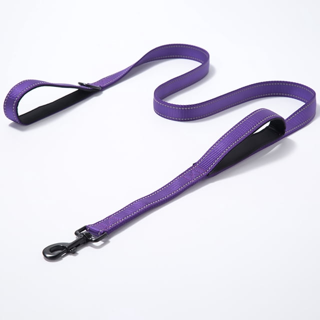 Padded Double Handle Dog Leash Heavy Duty 5ft 6ft Long Reflective Training Leash for Medium to Large Dogs (25 ~ 120lbs)