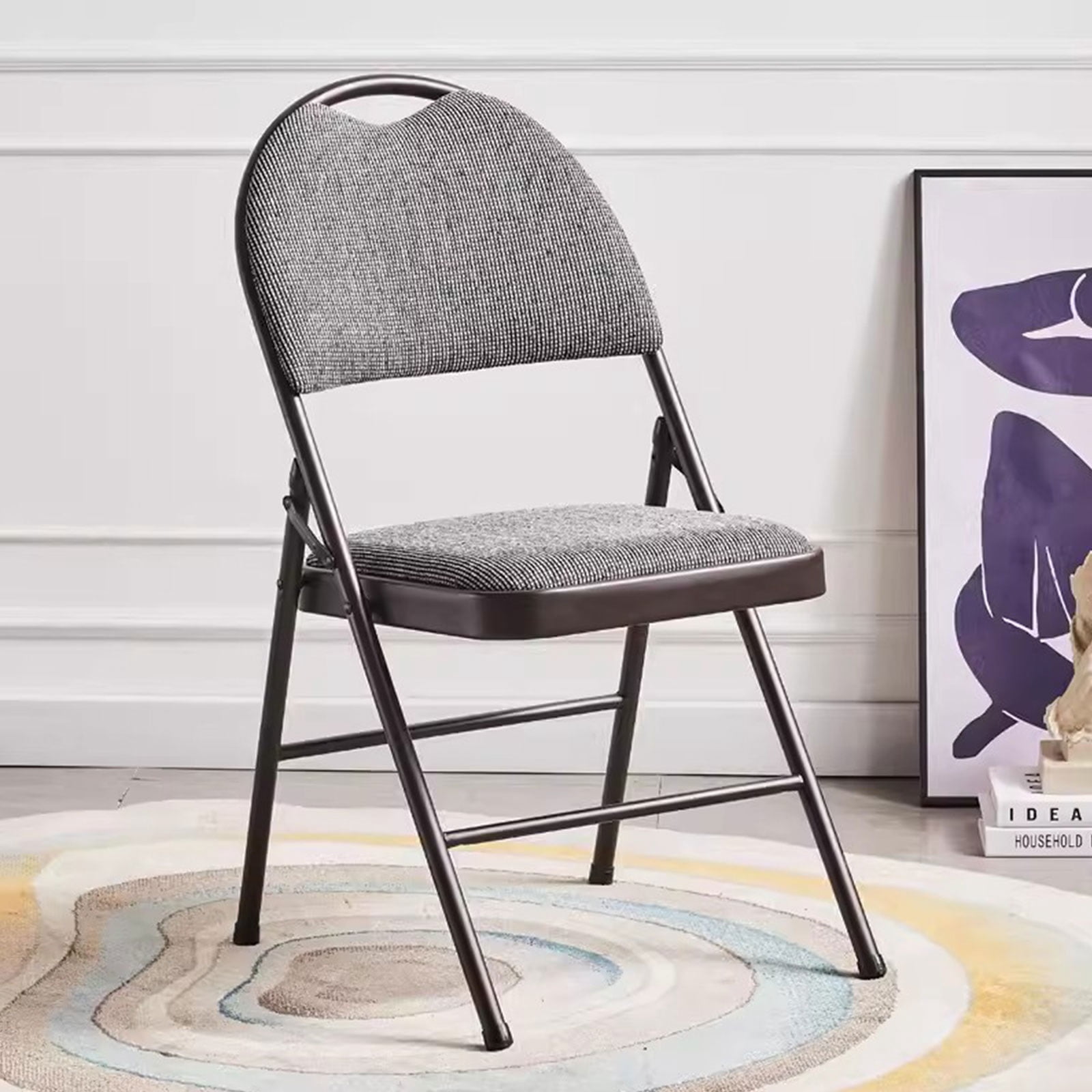 Padded Folding Chair Conference Chair Metal Frame Easy Storage,Hall ...