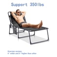 thumbnail image 1 of Padded Folding Chaise Lounge Oversized Support 350lbs, Extra High 16inch Seat Sunbathing Recliner, 1 of 10