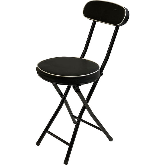 Padded Folding Stool, Cushioned Portable Seat for Home, Office & Dorm - Lightweight Durable Foldable Chair with Comfortable Cushion for Small Spaces & Extra Guests