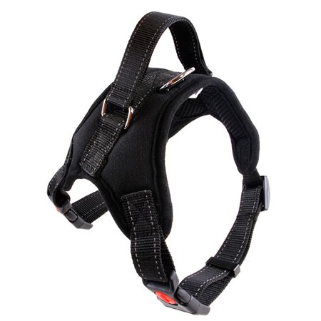 Padded For Medium And Large Dogs Soft Chest Strap Pet Dog Harness Nylon Collar M BLACK