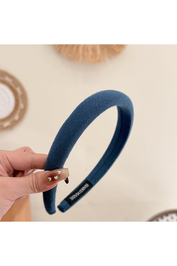 Padded Headbands for Women,2Pcs Narrow Plain Turban Headband Fashion Hair Bands Headwear Barrette Styling Tools Accessories with Solid Colors,Fashion Headband Hair Bands Neutral Puffy Headband