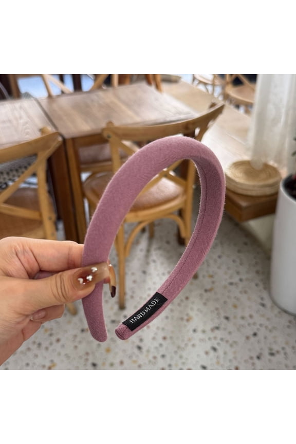 Padded Headbands for Women,2Pcs Narrow Plain Turban Headband Fashion Hair Bands Headwear Barrette Styling Tools Accessories with Solid Colors,Fashion Headband Hair Bands Neutral Puffy Headband