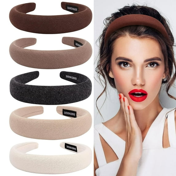 Padded Headbands for Women Girsl Headabnds Womens Vintage Headbands Assorted 90s Headband Puffy Sponge Headbands Head Bands Hair Accessories for Women Girls
