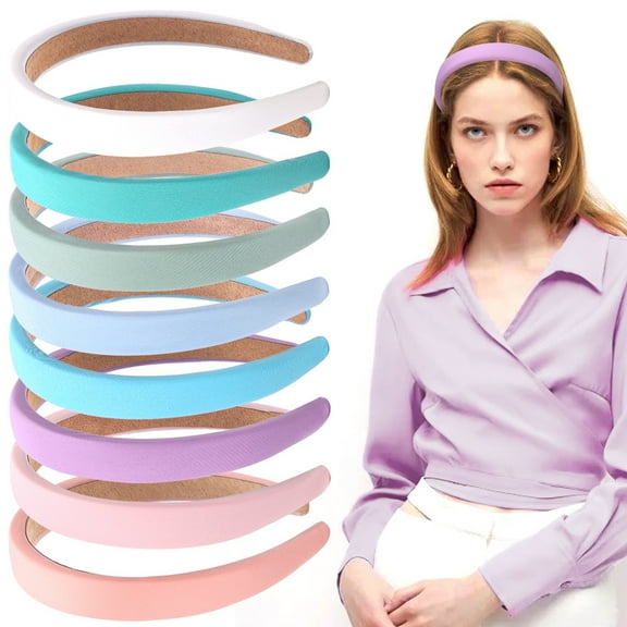 Padded Headbands for Women,8PCS Puffy Sponge Headbands Vintage Wide Headband for Women Bandana Hair Accessories for Women